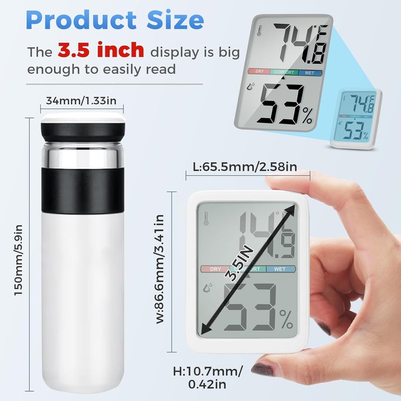Thlevel Digital Thermometer Hygrometer, Large LCD Screen Room Thermometer Temperature, Wall Thermometer Humidity Indoor with High Accuracy, Suitable for Greenhouse, Home and Office Measuring Devices - Image 4